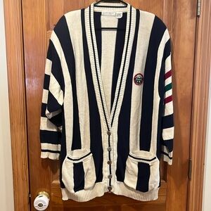 VTG Elisabeth by Liz Claiborne striped button cardigan sweater size 2(2X) .